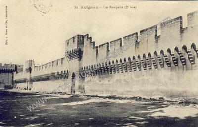 Carte postale ancienne Les Remparts (2° vue) — Avignon (Vaucluse)