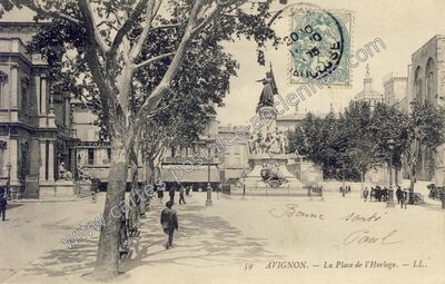 Carte postale ancienne La Place de l'Horloge — Avignon (Vaucluse)