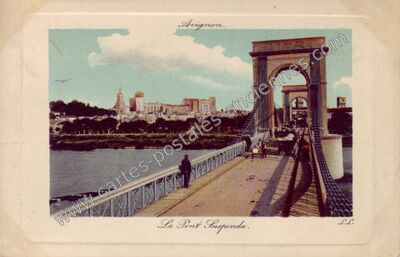 Carte postale ancienne Le Pont Suspendu — Avignon (Vaucluse)
