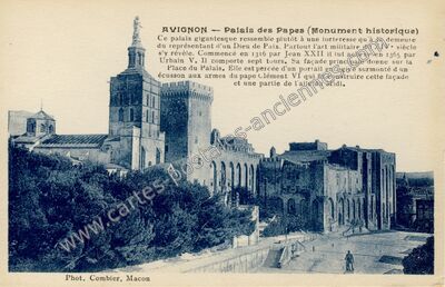 Carte postale ancienne Palais des Papes (Monument historique) — Avignon (Vaucluse)