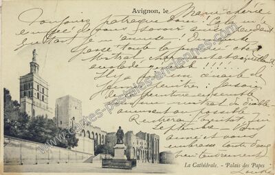 Carte postale ancienne La Cathédrale. - Palais des Papes — Avignon (Vaucluse)
