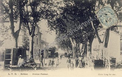 Carte postale ancienne Avenue Pasteur — Bollène (Vaucluse)