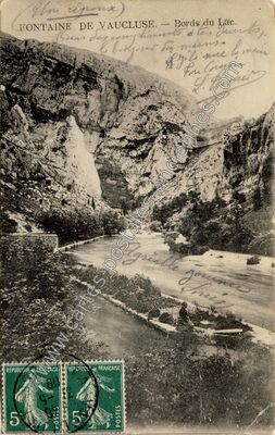 Carte postale ancienne Bords du Lac — Fontaine-de-Vaucluse (Vaucluse)