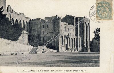 Carte postale ancienne Le Palais des Papes, façade principale — Avignon (Vaucluse)