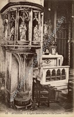 Carte postale ancienne L'Église Saint-Pierre. — La Chaire — Avignon (Vaucluse)