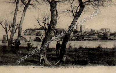 Carte postale ancienne Vue Générale prise de la Barthelasse — Avignon (Vaucluse)