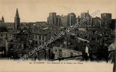 Carte postale ancienne Vue Générale et le Palais des Papes — Avignon (Vaucluse)