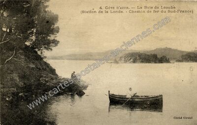 Carte postale ancienne Baie de Leoube — Bormes-les-Mimosas (Var)