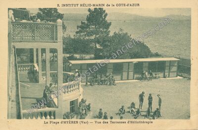 Carte postale ancienne Institut Hélio-Marin de la Côte-d'Azur — Hyères (Var)