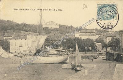 Carte postale ancienne Le Port vue de la Jetée — Sainte-Maxime (Var)