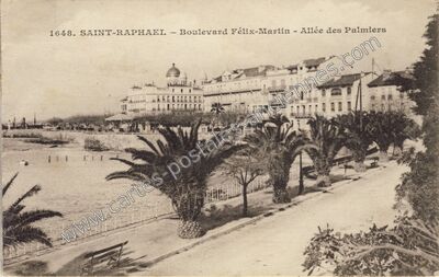 Carte postale ancienne Boulevard Félix-Martin - Allée des Palmiers — Saint-Raphaël (Var)