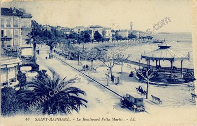 Carte postale ancienne Le Boulevard Félix Martin — Saint-Raphaël (Var)