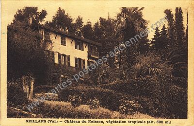Carte postale ancienne Château du Neisson, végétation tropicale — Seillans (Var)