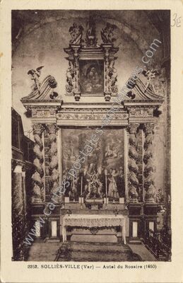 Carte postale ancienne Autel du Rosaire — Solliès-Ville (Var)