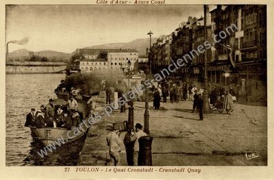 Carte postale ancienne Le Quai Cronstadt - Cronstadt Quay — Toulon (Var)