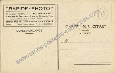 Carte postale ancienne TRAVAUX POUR AMATEURS — FOURNITURES GÉNÉRALES — Toulon (Var)