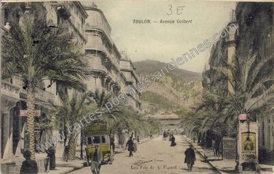 Carte postale ancienne Avenue Colbert — Toulon (Var)