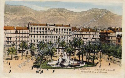 Carte postale ancienne La Place de la Liberté, Monument de la Fédération — Toulon (Var)