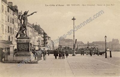 Carte postale ancienne Quai Cronstad - Statue de Jean Bart — Toulon (Var)