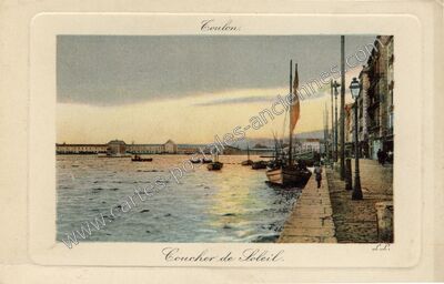 Carte postale ancienne Coucher de Soleil — Toulon (Var)