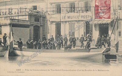 Carte postale ancienne Prise de Commandement du Vice-Amiral Commandant en Chef les Escadres de la Méditerranée — Toulon (Var)
