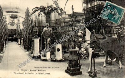 Carte postale ancienne Arsenal Maritime. Direction d'Artillerie - La Salle d'Armes — Toulon (Var)