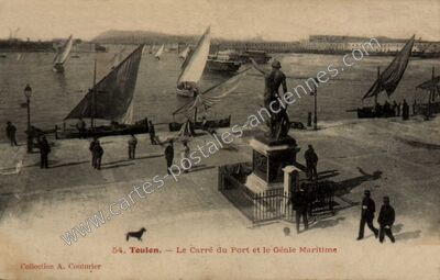 Carte postale ancienne Le Carré du Port et le Génie Maritime — Toulon (Var)