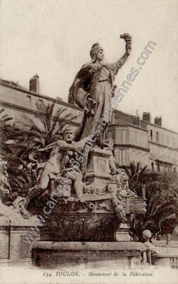 Carte postale ancienne Monument de la Fédération — Toulon (Var)