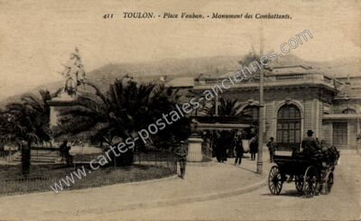 Carte postale ancienne Place Vauban. - Monument des Combattants — Toulon (Var)