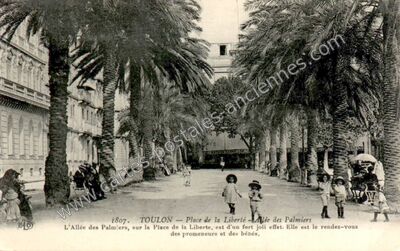 Carte postale ancienne Place de la Liberté — Allée des Palmiers — Toulon (Var)