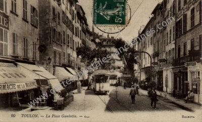 Carte postale ancienne La Place Gambetta — Toulon (Var)