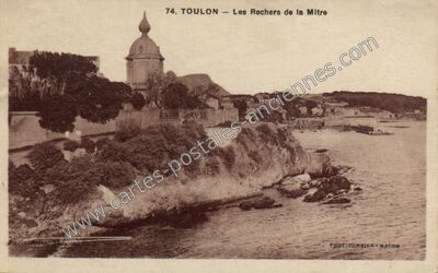 Carte postale ancienne Les Rochers de la Mitre — Toulon (Var)