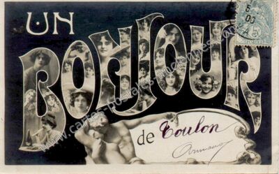 Carte postale ancienne Un Bonjour — Toulon (Var)