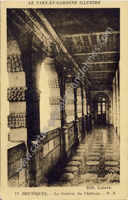 Carte postale ancienne La Galerie du Château — Bruniquel (Tarn-et-Garonne)