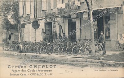 Carte postale ancienne Cycles Charlot, Agent des Cycles Automoto — Caussade (Tarn-et-Garonne)