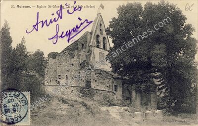 Carte postale ancienne Eglise St-Martin (IXe et XIIIe siècles) — Moissac (Tarn-et-Garonne)