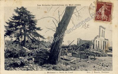 Carte postale ancienne Les Grandes Inondations du Midi — Moissac (Tarn-et-Garonne)