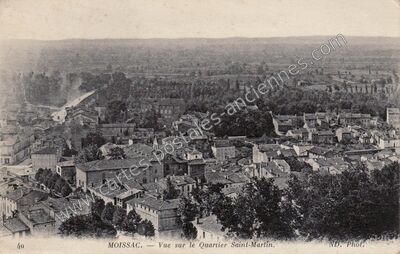 Carte postale ancienne Vue sur le Quartier Saint-Martin — Moissac (Tarn-et-Garonne)