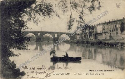 Carte postale ancienne Le Pont - Un Coin du Treil — Montauban (Tarn-et-Garonne)
