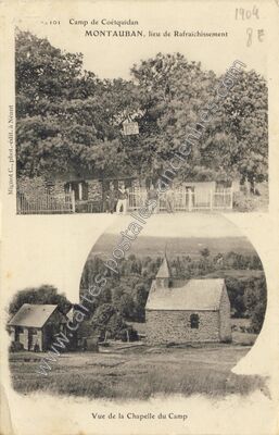 Carte postale ancienne Camp de Coëtquidan, lieu de rafraîchissement — Montauban (Tarn-et-Garonne)