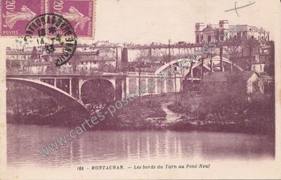 Carte postale ancienne Les bords du Tarn au Pont-Neuf — Montauban (Tarn-et-Garonne)