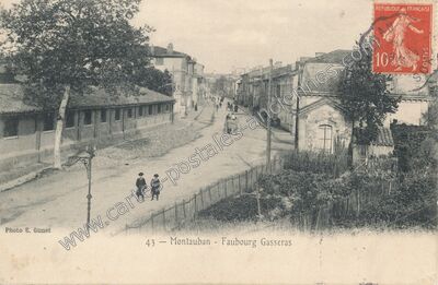 Carte postale ancienne Faubourg Gasseras — Montauban (Tarn-et-Garonne)