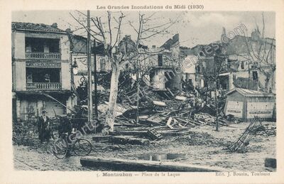 Carte postale ancienne Les Grandes Inondations du Midi (1930) — Montauban (Tarn-et-Garonne)