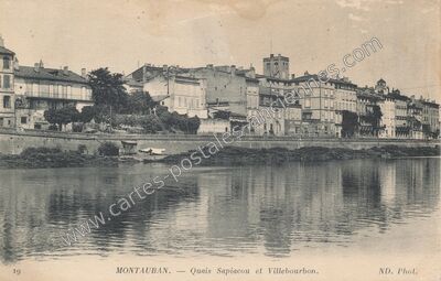 Carte postale ancienne Quais Sapiacou et Villebourbon — Montauban (Tarn-et-Garonne)