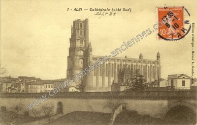 Carte postale ancienne Cathédrale (côté Sud) — Albi (Tarn)