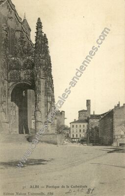 Carte postale ancienne Portique de la Cathédrale — Albi (Tarn)