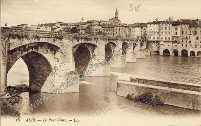 Carte postale ancienne Le Pont Vieux — Albi (Tarn)