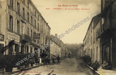 Carte postale ancienne Le Grand Hotel Caminade — Brassac (Tarn)