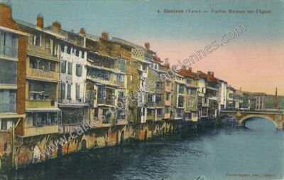 Carte postale ancienne Vieilles Maisons sur l'Agout — Castres (Tarn)