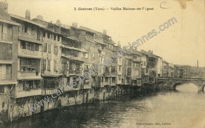 Carte postale ancienne Vieilles Maisons sur l'Agout — Castres (Tarn)
